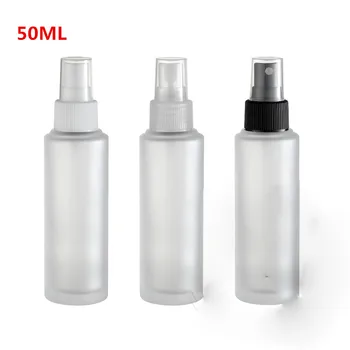 

(12pcs/lot)50ml empty round frosted spray bottle,1.7oz refillable cosmetic glass containers with Glass spray pump