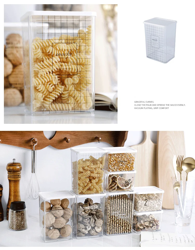 Ящик для хранения в скандинавском стиле холодильник пластиковый герметичный свежий еда креативный кухонный резервуар для хранения с крышкой нетоксичный материал