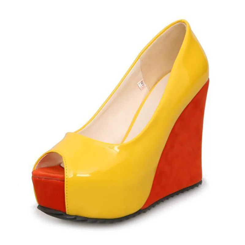 Plus Size 31-43 Women High Heels Sandals Fashion Peep Toe Wedges Shoes For Women Shallow Mouth Slip On Ladies Casual Party Shoes (9)