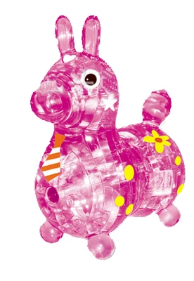 Kidpower Счастливый час головоломки хрустальные головоломки 3D животное лебедь яблоко звезда головоломка игра для мозга развивающие игрушки подарок - Цвет: Trojan horse pink