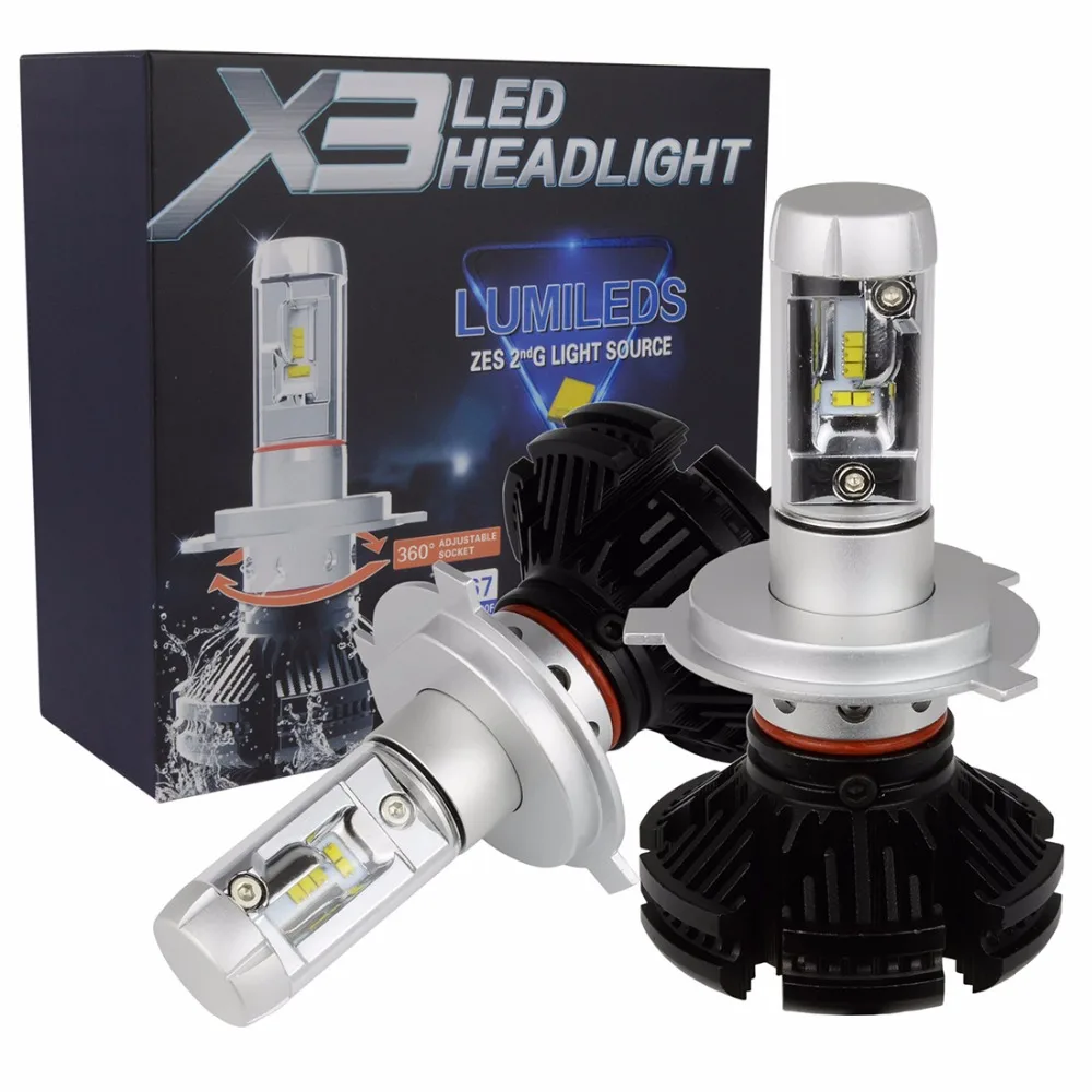 

HAOSJ X3 Led Car Headlight 72W 8000LM 3000K/6500K/8000K H4 led H7 H11 H1 9005 9006 9004 H3 Fog Lamp
