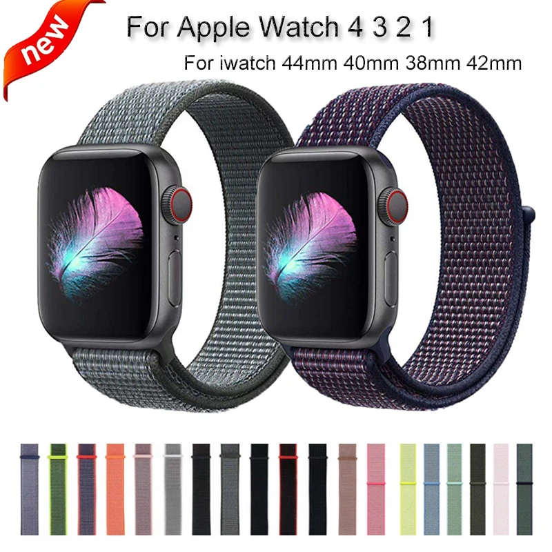 

Soft Breathable Nylon Sport Loop Strap For Apple Watchband 42/38/44/40mm woven bracelet for iWatch series 4/3/2/1 band accessory