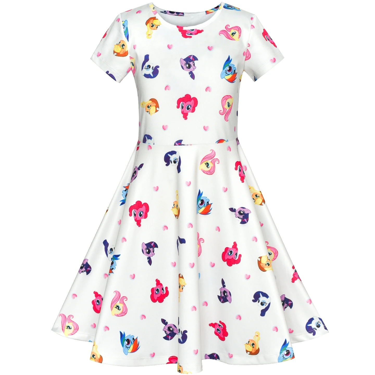 Girls Dress Cartoon Printed Colorful Short Sleeve 2020 Summer Princess Wedding Party Dresses Children Clothes Pageant | Детская одежда