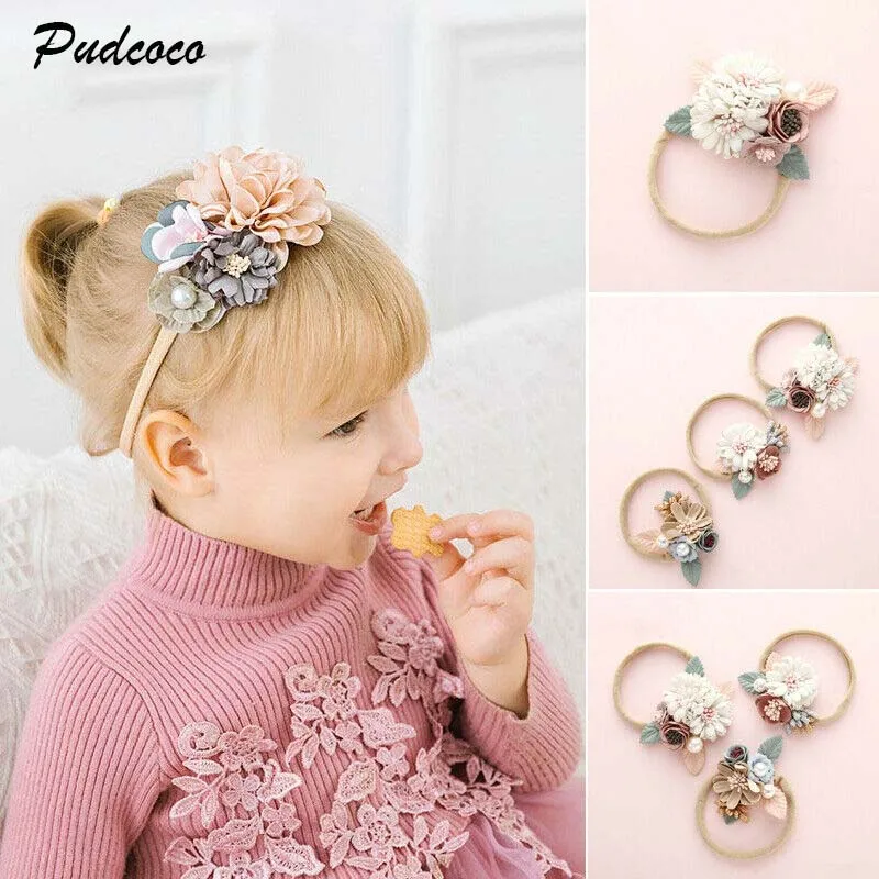 Baby Girl Toddler Elastic Flower Floral Headband Hairband Headwear Accessories
