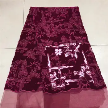 

Red High Quality African Lace Fabric African Net Lace Embroidery Material Mesh With Beads Nigeria Women Dress juan