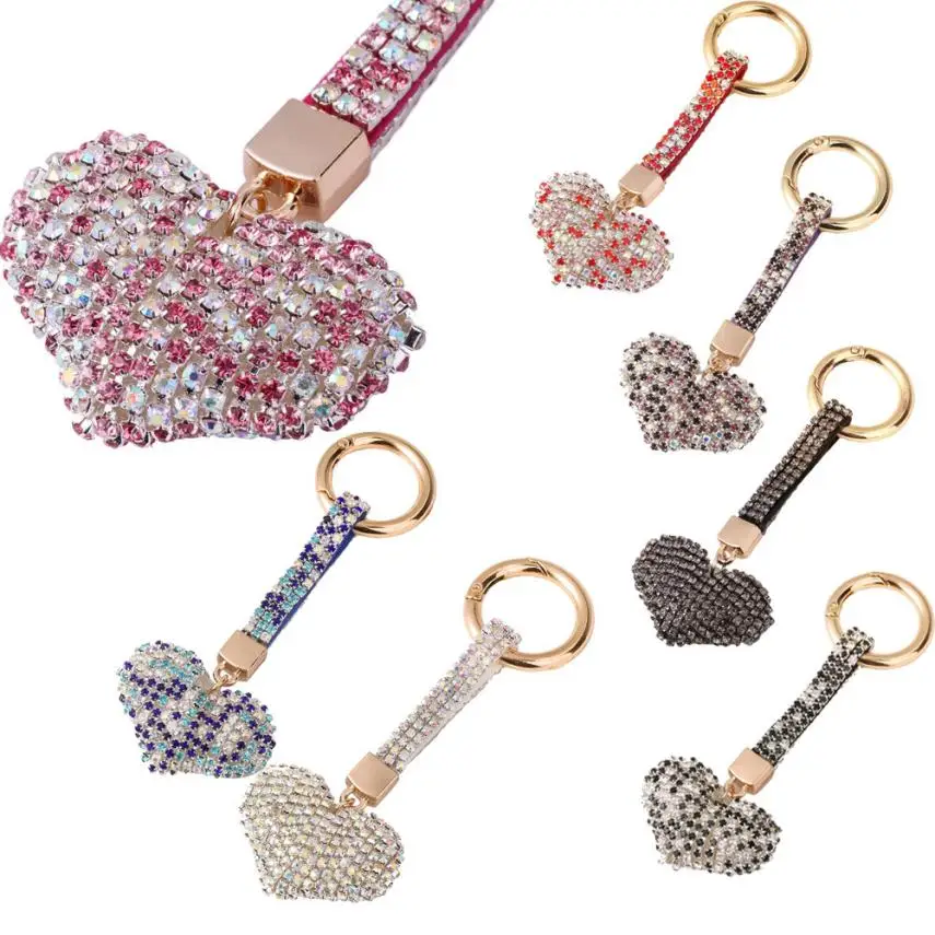 Bling world Love Rhinestone Keychain Bag Handbag Key Ring Car Key Pendant chaveiro at30in Key