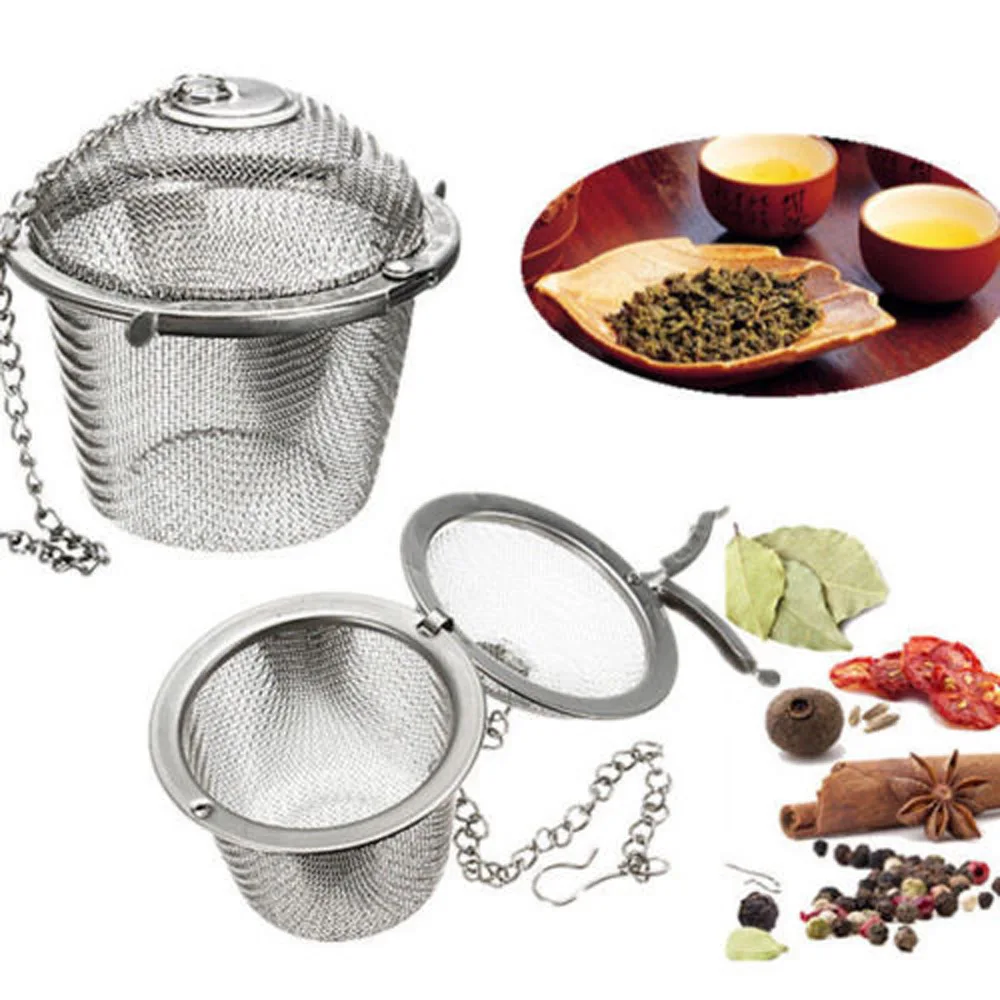 New Durable Silver Reusable Stainless Mesh Herbal Ball Tea