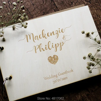 

Wooden Guestbook, Modern Guest Book, Personalised Guest Book, wooden photo album Modern Wedding Guest Book, Wooden Wedding Guest