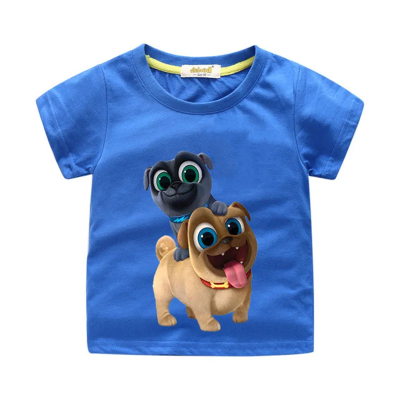 

2019 Summer Cartoon Puppy Dog Pals Print Tee Tops For Boy Girls Clothing Children White 3D Funny T-shirt Kids T Shirt Clothes
