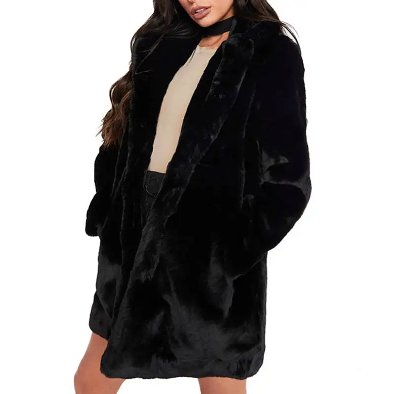 Зимняя женская куртка из искусственного меха, модная куртка из искусственного меха с воротником-стойкой, Chaquetas Mujer, Толстая теплая куртка большого размера, верхняя одежда