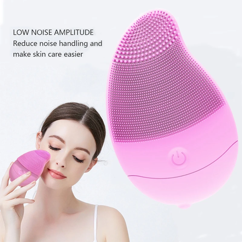 

Silicone Rechargeable Facial Cleansing Massage Mini Electric Cleaning Massage Brush Washing Face Cleaner Beauty Tools Women