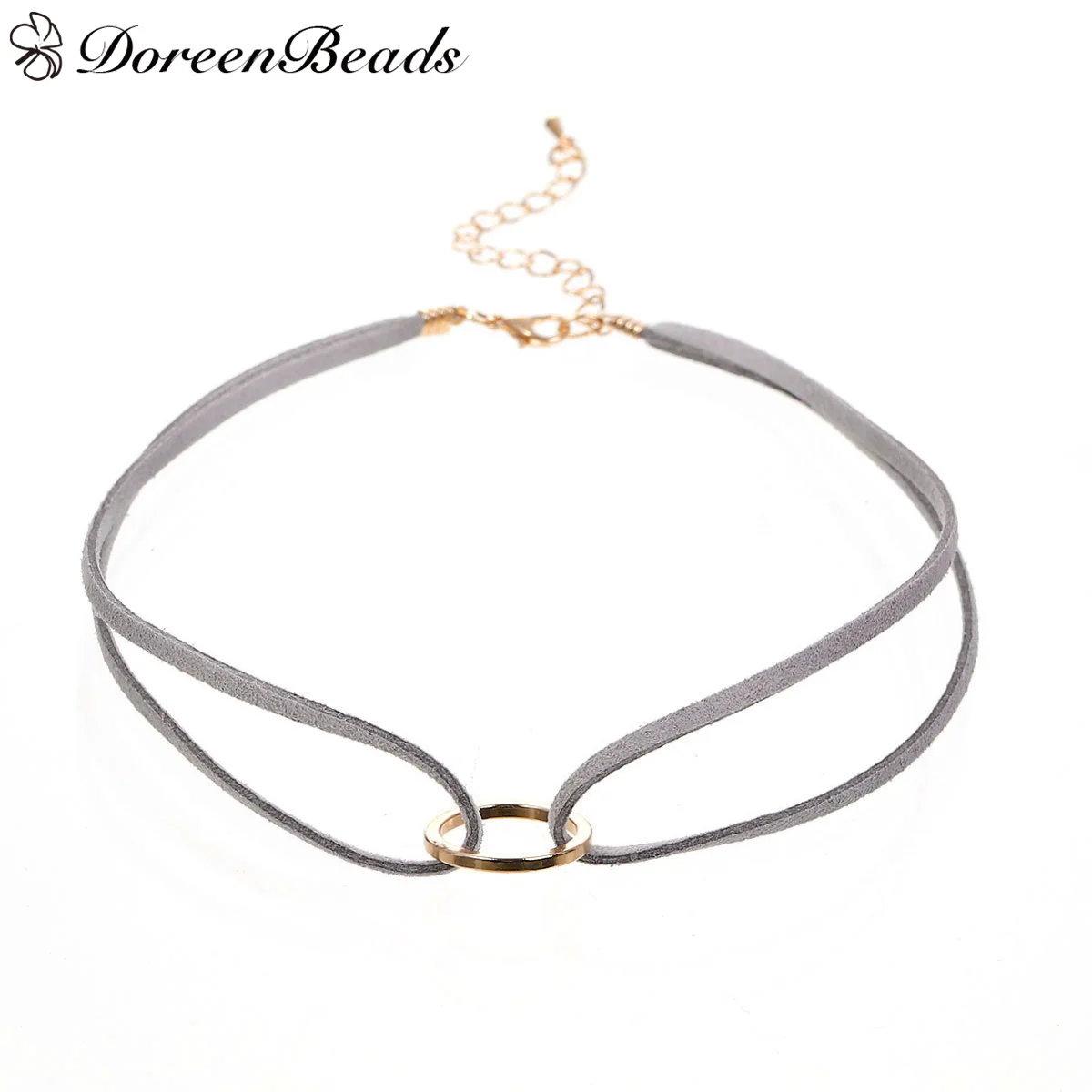 DoreenBeads новое модное серое бархатное замшевое ожерелье чокер подвеска в виде