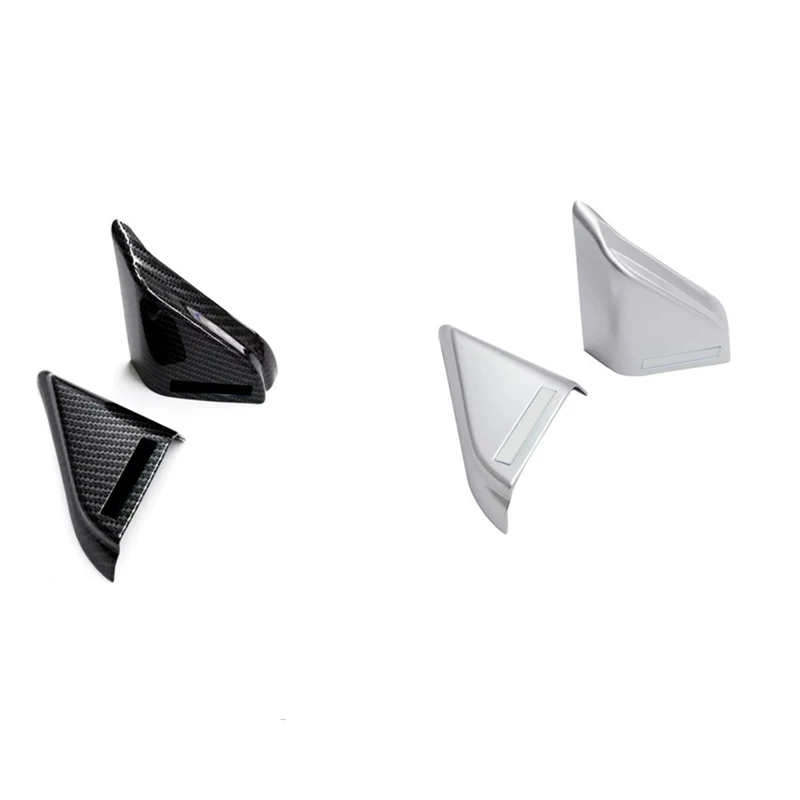 Online WTH Logo untuk Kompas JEEP 2017 Serat Karbon 2018 ABS Matte Auto Interior Aksesoris Depan Segitiga Tiang Cover Trim 2 Pcs