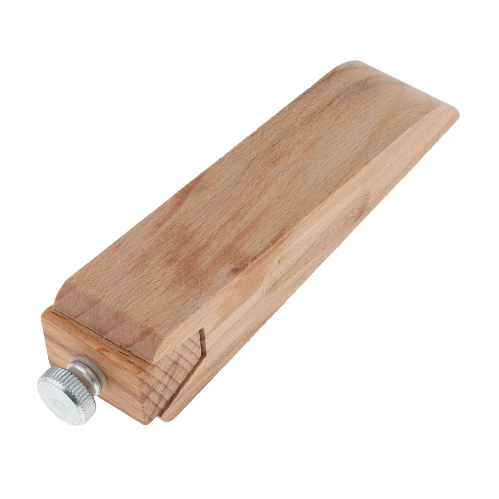 11.5x2.5cm Wooden Sandpaper Holder Leather Polishing Tool for Belt Saddle