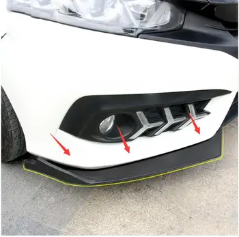 

ABS Matt Black Car Front Bumper Lip Diffuser Splitters Canard Car Styling Accessories For Honda Civic Sedan 2016 2017 2pcs