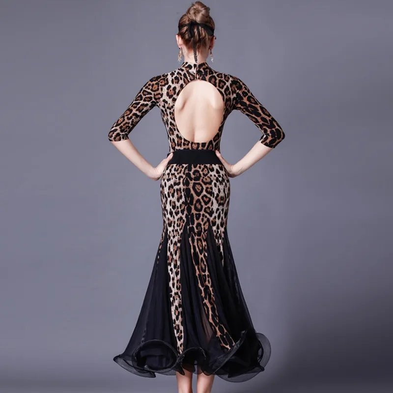 Бальная юбка танцевальная юбка для фламенко костюмы бальные танцы одежда для тренировок вальс одежда, костюмы для танцев стандартная юбка женская леопардовая