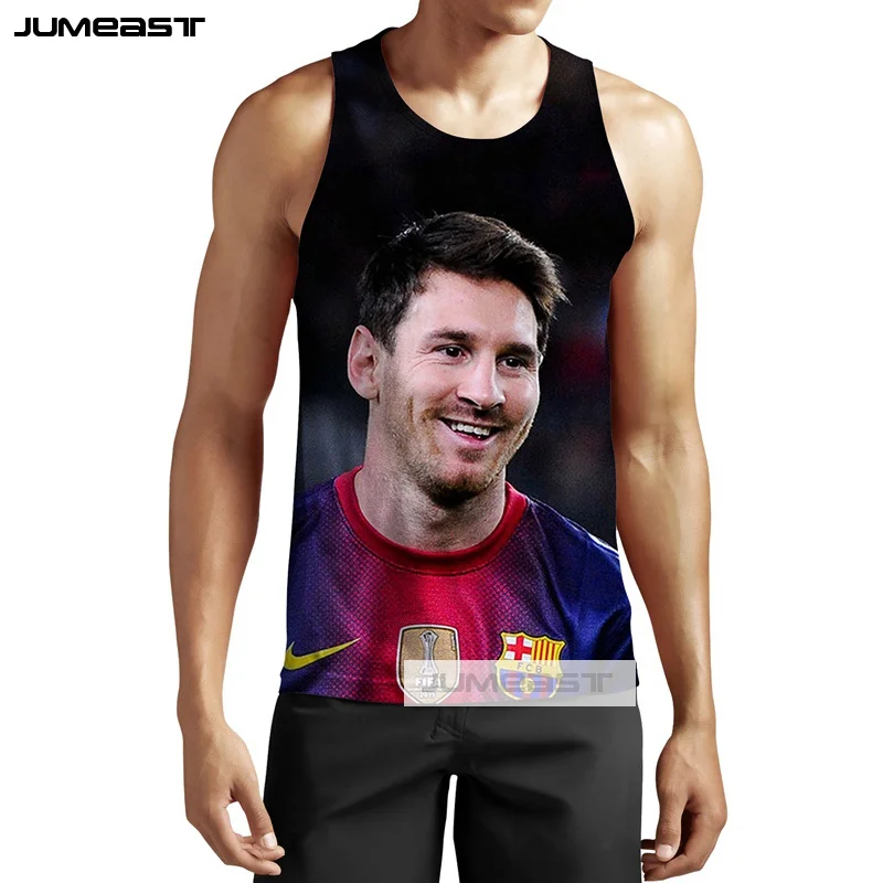 Jumeast бренд моды 3d печатных Lionel Messi мужские/женские топы супер Футбол Звезда Унисекс Без Рукавов Рубашка гусарский жилет - Цвет: 26