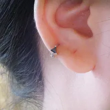 925 серебряные серьги, модные треугольные маленькие ушные кости, Пряжка для ушей, простые дикие геометрические мини Ушные Кольца, ювелирные изделия, внутренний диаметр 6 мм
