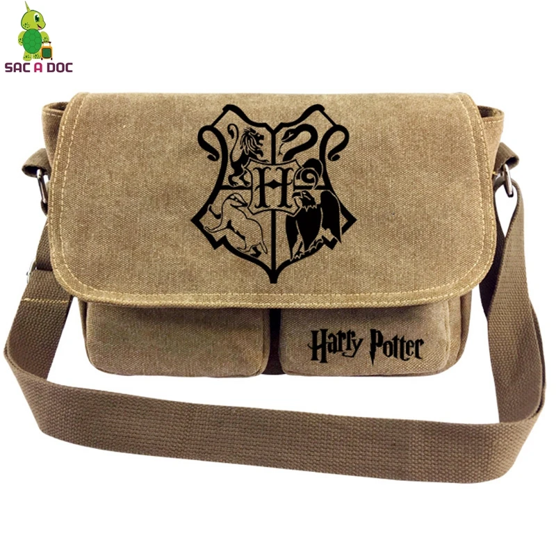 

Harri Potter Vintage Shoulder Bag Womens Mens Messenger Bags Hogwarts School Printed Canvas Crossbody Bag Travel Handbag