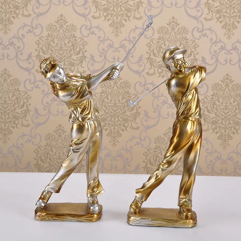 Europeanresinfigurestatuedeskornamentsornamentsgolfergolfing