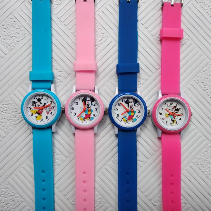 Модные детские часы, детские Студенческие часы, силиконовые детские кварцевые наручные часы с Микки Маусом, детские цифровые часы, подарок для мальчиков и девочек