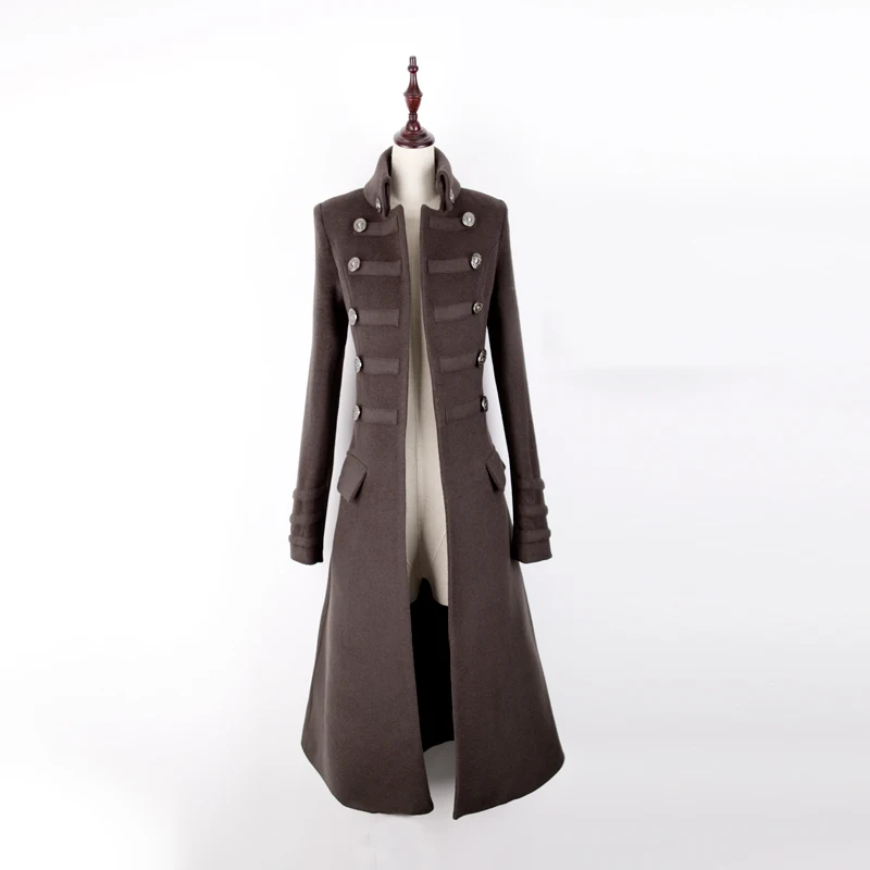 Двубортное шерстяное пальто Женская Корейская версия зимняя утепленная женская выше колена тонкая Длинная кашемировая шерсть пальто