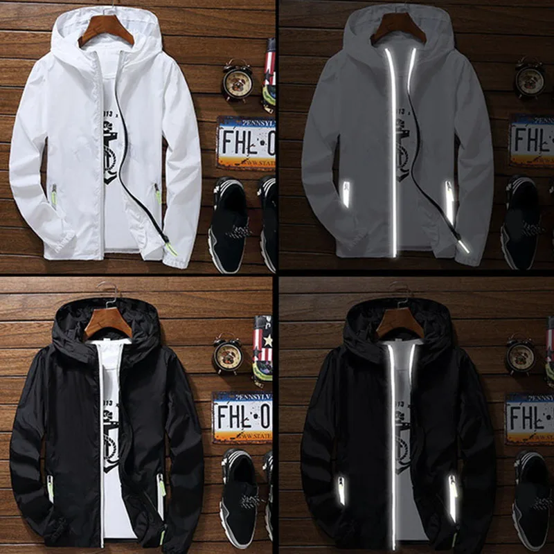

Men Women Waterproof Windbreaker Zipper Jacket Hoodie Light Sports Outwear Coat Tops GDD99