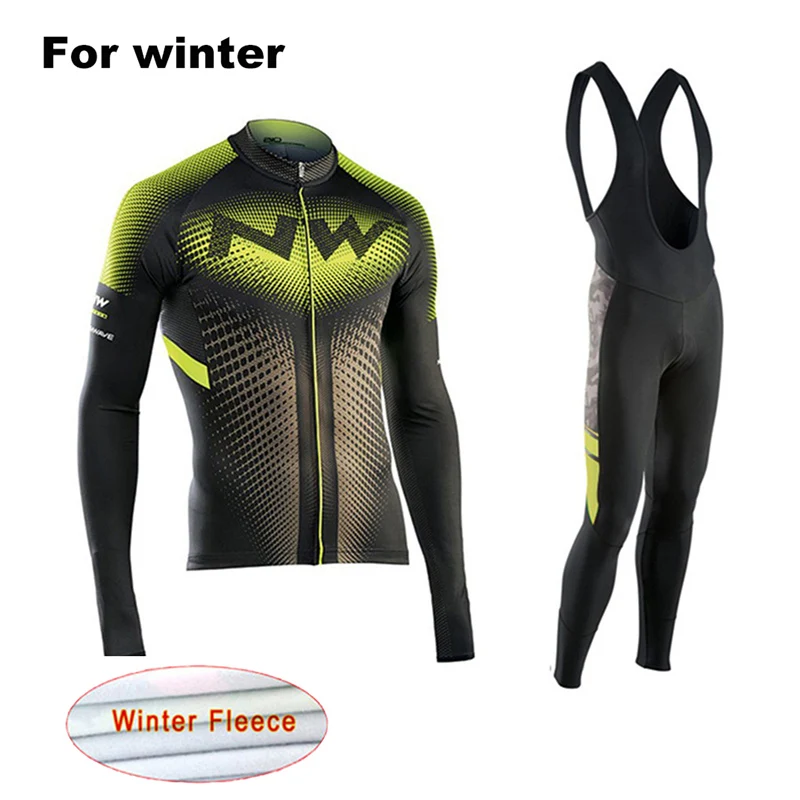 2017-NW-Thermal-Fleece-Long-Sleeves-Team-Cycling-Jersey-Set-with-Black-Bib-Pants-Winter-Outdoor (2)