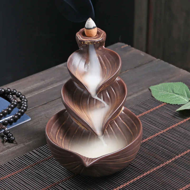 

Ceramic Creative Incense Holder Reflux Smoke Incense Mountain Water Home Decoration Sandalwood Queimador De Incenso Waterfall