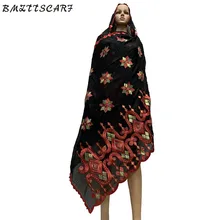 Хлопок африканский женский хлопковый шарф emrbodery мусульманские женские шарфы для Шали Обертывания BM766