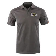 Мужская Летняя тактическая футболка с короткими рукавами и лацканами в стиле милитари мужские топы для активного отдыха, походов, велоспорта, альпинизма, дышащая быстросохнущая футболка