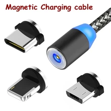 Новые 3 в 1 Многофункциональный магнитный кабель для зарядки телефона Тип-C эффектом приближения C зарядкой Micro-USB 8-Pin Супер Магнитная Адсорбция w/светодиодный