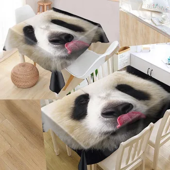 

Custom Panda Table Cloth Oxford Rectangular Waterproof Oilproof Table Cover Wedding Tablecloth &L035SJ