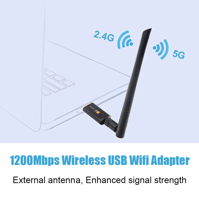 Mini Wireless Network Card External 1200Mbps LAN Adapter Notebook PC Wifi Cards | Компьютеры и офис