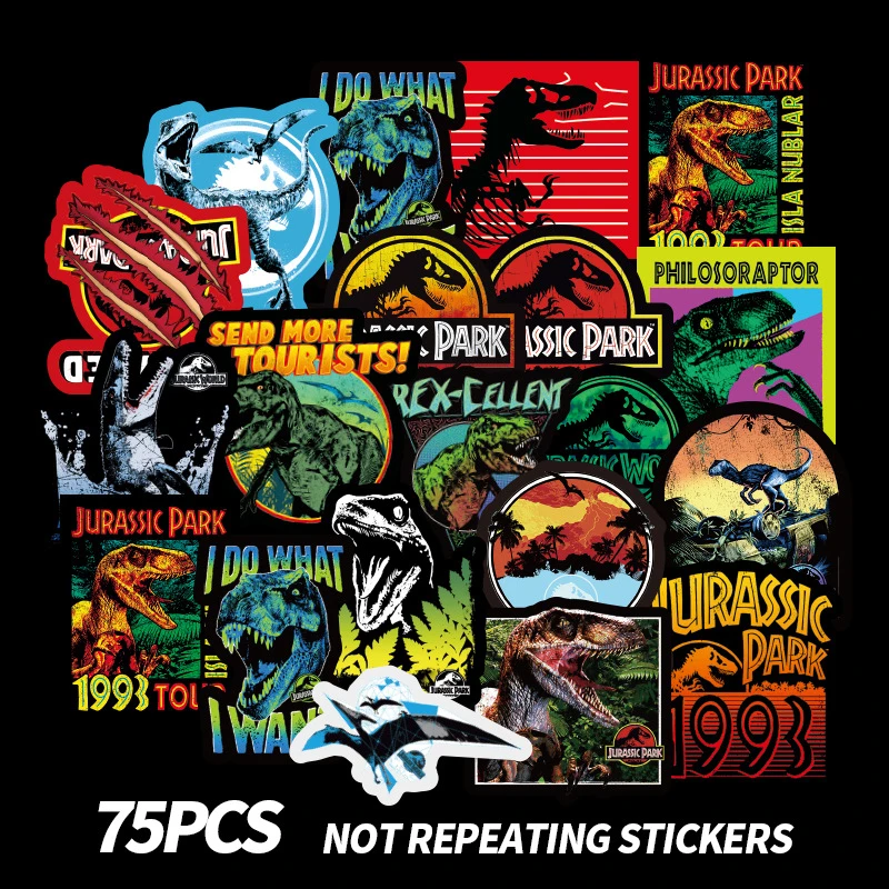 

75PCS Forest Dinosaur Sticker Anime Icon Animal Cute Stickers Gifts for Children To Laptop Suitcase Guitar Fridge Bicycle Car E