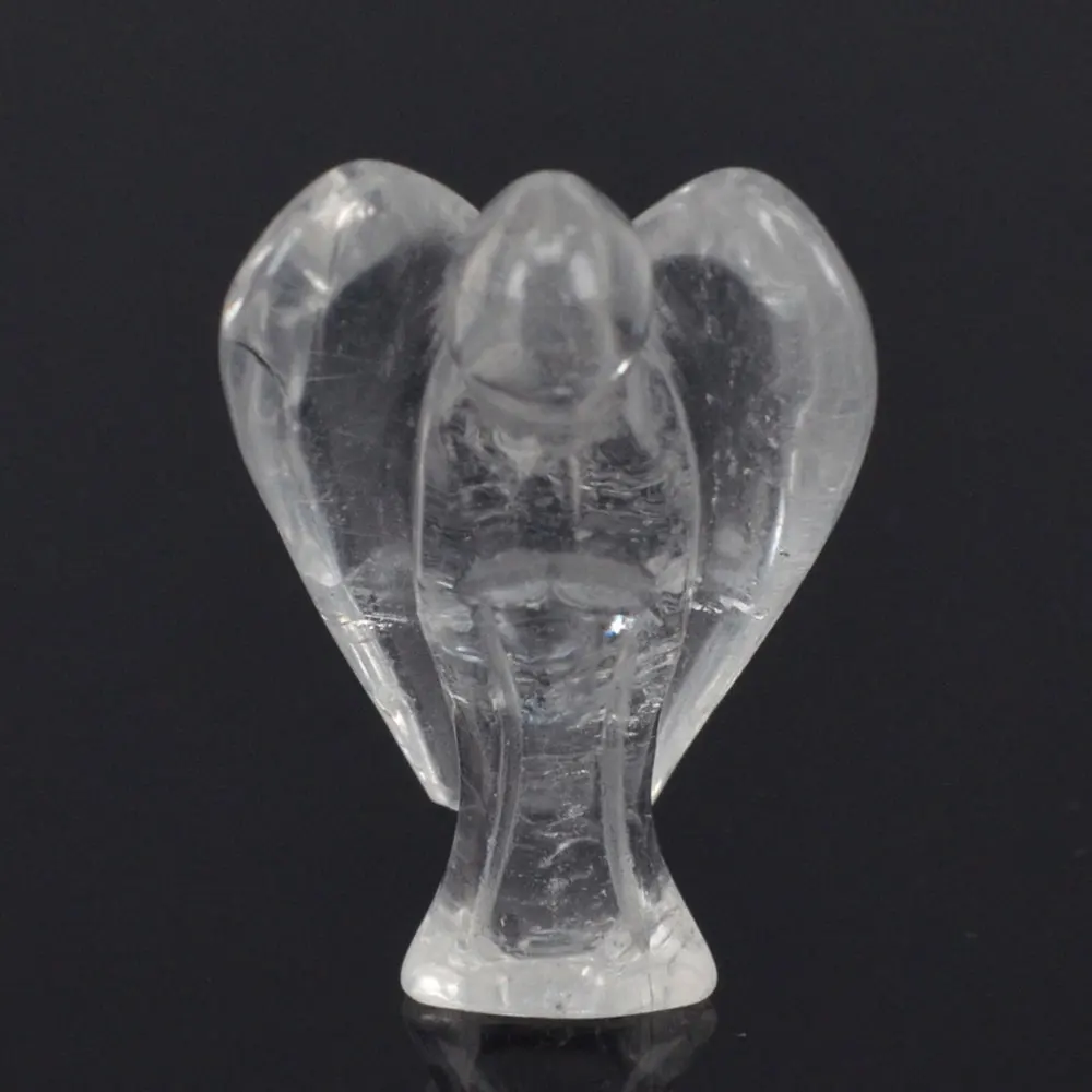 1.5inch Clear Quartz Crystal Gems Carving Angel Natural Crafts Stone Figurine Chakra Healing Reiki Stone