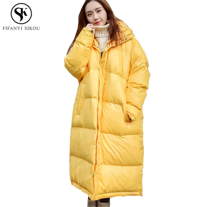 

2018 Winter jacket women Thick Hooded Long Down cotton coat Fashion Warm Outwear Female Parka Plus size Winter coat women LP275