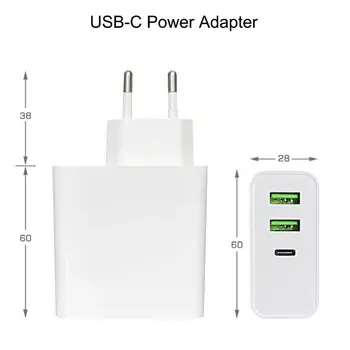 

1pc USB-C 57W 65W Quick Charger Output Type C Port USB PD Laptop Power Supply Adapter Cord for MacBook/Pro/Air iPhone Galaxy S10