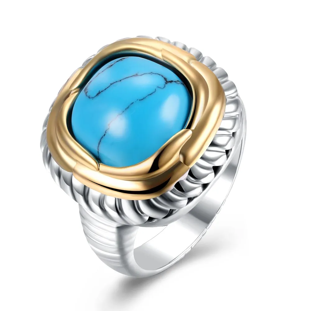 

INALIS 2018 Retro Turquoises Rings Fashion Jewelry For Women Accessories Party Birthstone Jewelry Wedding Party Wholesale