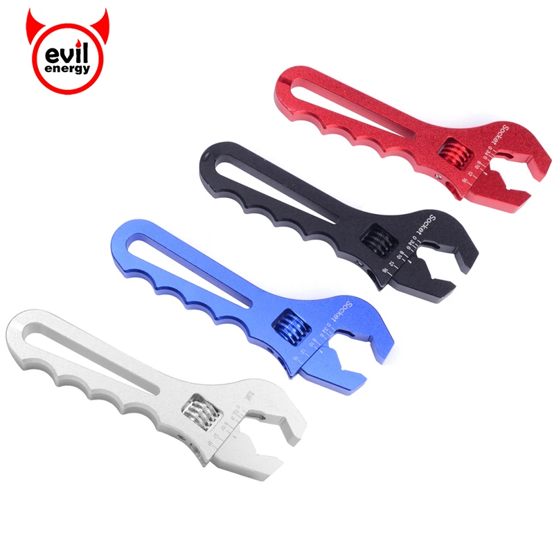 

evil energy-V Bayonet Adjustable Aluminum Wrench Fitting Tools Spanner AN3-AN12 Anodized Spanner Auto Tools