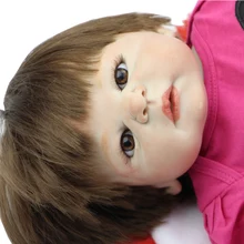 Full Silicone Vinyl Reborn Baby Doll Girl Lifelike Baby Toy 23 inch Newborn Silicone Baby Doll For Kids Handmade Finished Doll