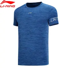 Li-Ning Мужская футболка для тренировок, дышащая, полиэстер, обычная посадка, подкладка, спортивные футболки, топы, футболки ATSN205 MTS2867