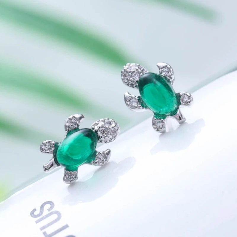 

Korea Cute Tortoise Prevet Allergy 925 Sterling Silver Temperament Personality Trendy Female Stud Earrings SEA142