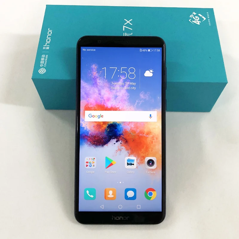 Глобальный ПЗУ Huawei Honor 7X 5.93 &quot Широкоэкранный 2160 * 1080pix Обновление OTA Мобильный