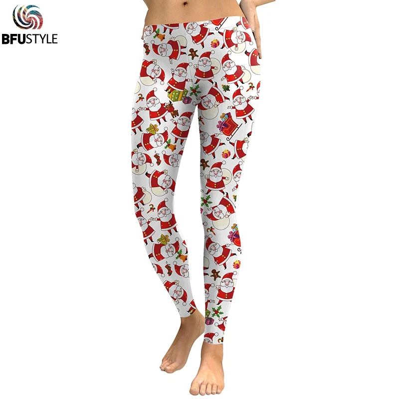 

Nightmare Before Christmas Santa 3d Printing Women Fitness Leggings Workout Push Up Leggins Mujer Elastic Waist Winter Jeggings