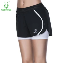 VANSYDICAL Женские беговые шорты для бега Спортивная одежда для йоги Ложные 2 шт Фитнес упражнения Спортивные Компрессионные шорты