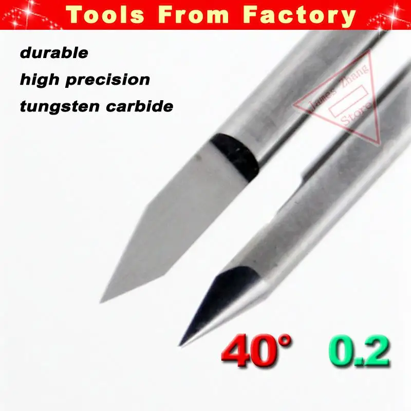 

10pcs New Carbide PCB CNC Engraving Machine Router V Bits 40 Degree 0.2mm HUHAO # J3.4002