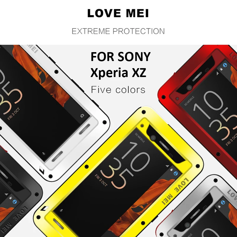 LOVE MEI POWERFUL FOR SONY Xperia XZ Armored Aluminum Cover Case FOR SONY Xperia XZ Cover
