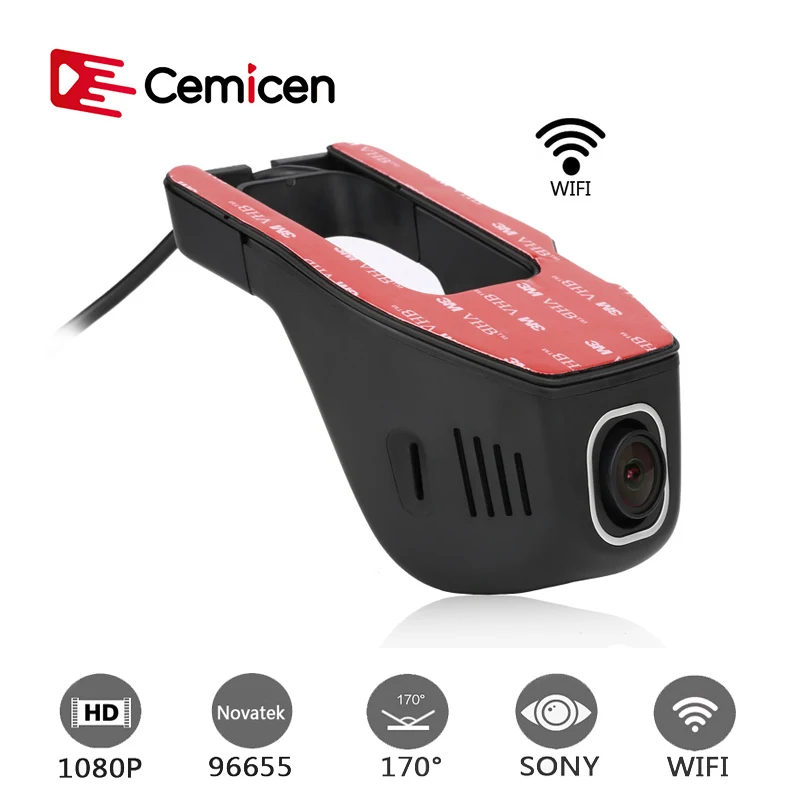 Cemichen Novatek 96655 IMX 323 Full HD 1080P Автомобильный видеорегистратор WIFI камера для