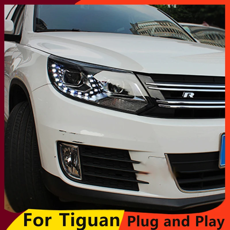 

KOWELL Car Styling for VW Tiguan Headlights 2013 New Tiguan LED Headlight LED DRL Bi Xenon Lens Headlight High Low Beam Parking